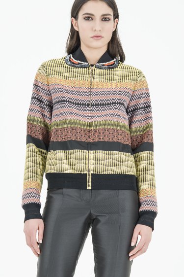 bomber jacket in jacquard, 22GG08/TP12 | 2000J bomber jacket in jacquard, 22GG08/TP12 | 2000J